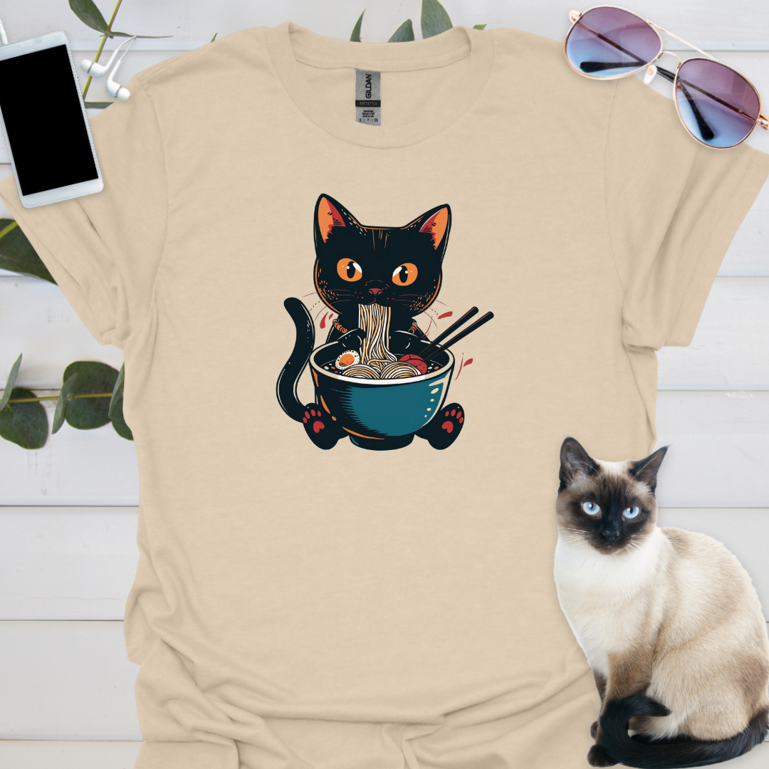 Cat Eating Ramen
