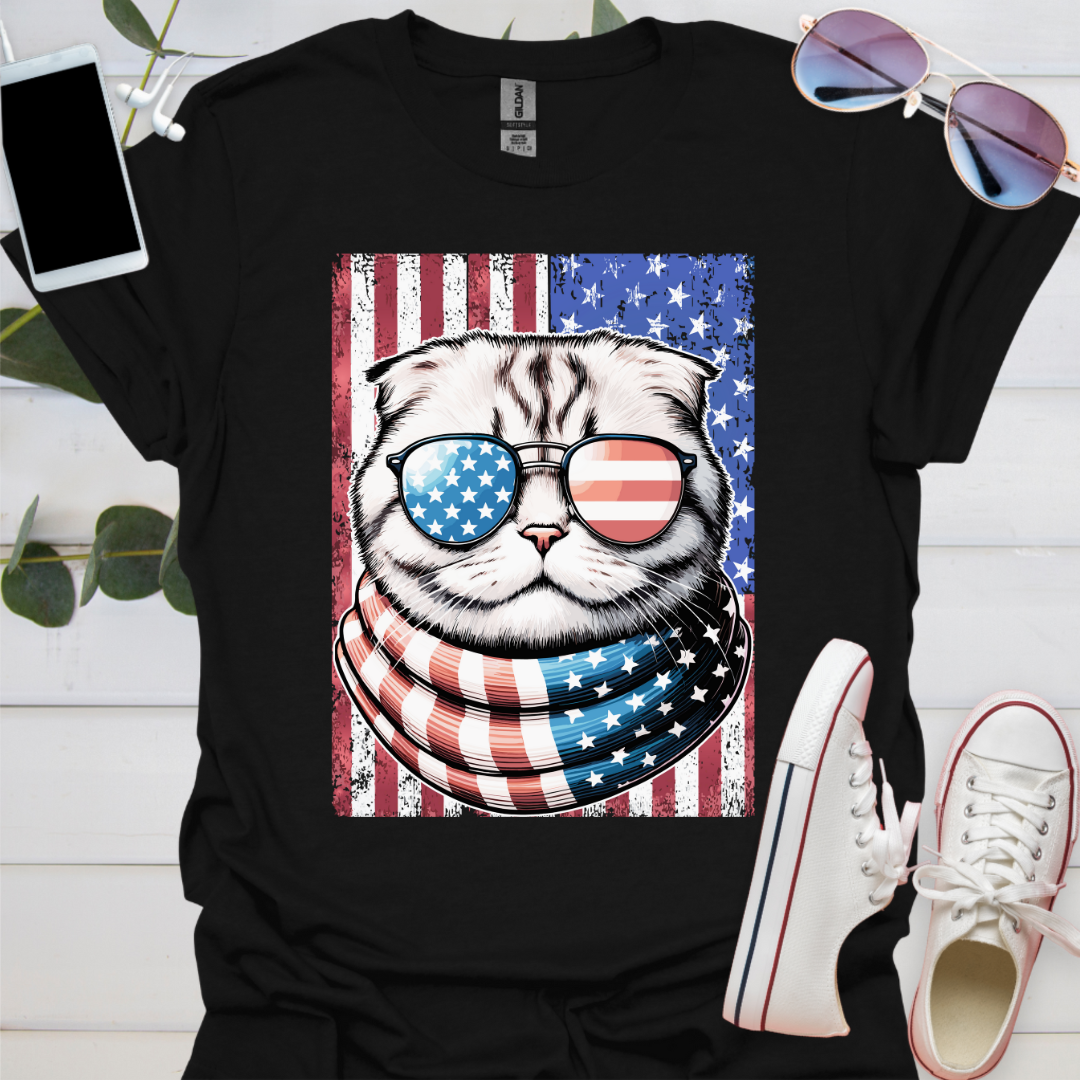 USA Flag Scottish Fold Cat