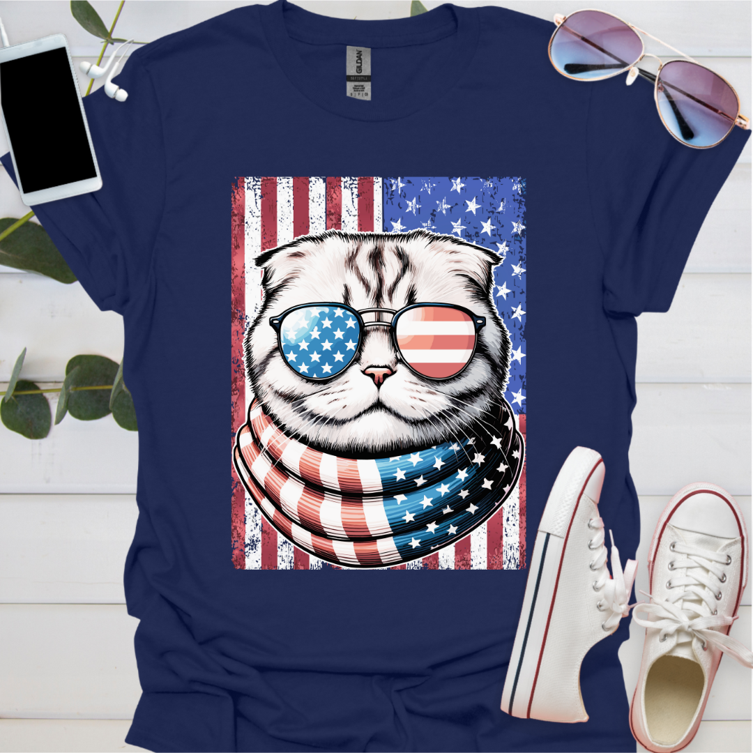 USA Flag Scottish Fold Cat
