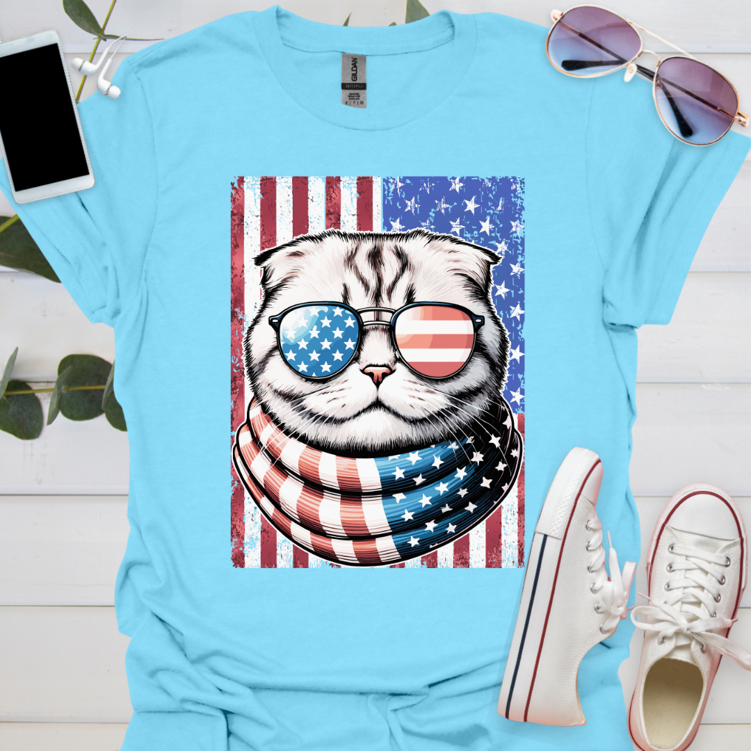 USA Flag Scottish Fold Cat