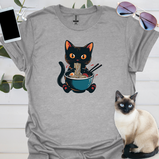 Cat Eating Ramen