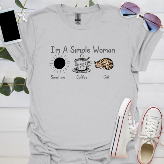 I'm a simple woman sun, coffee, cat.